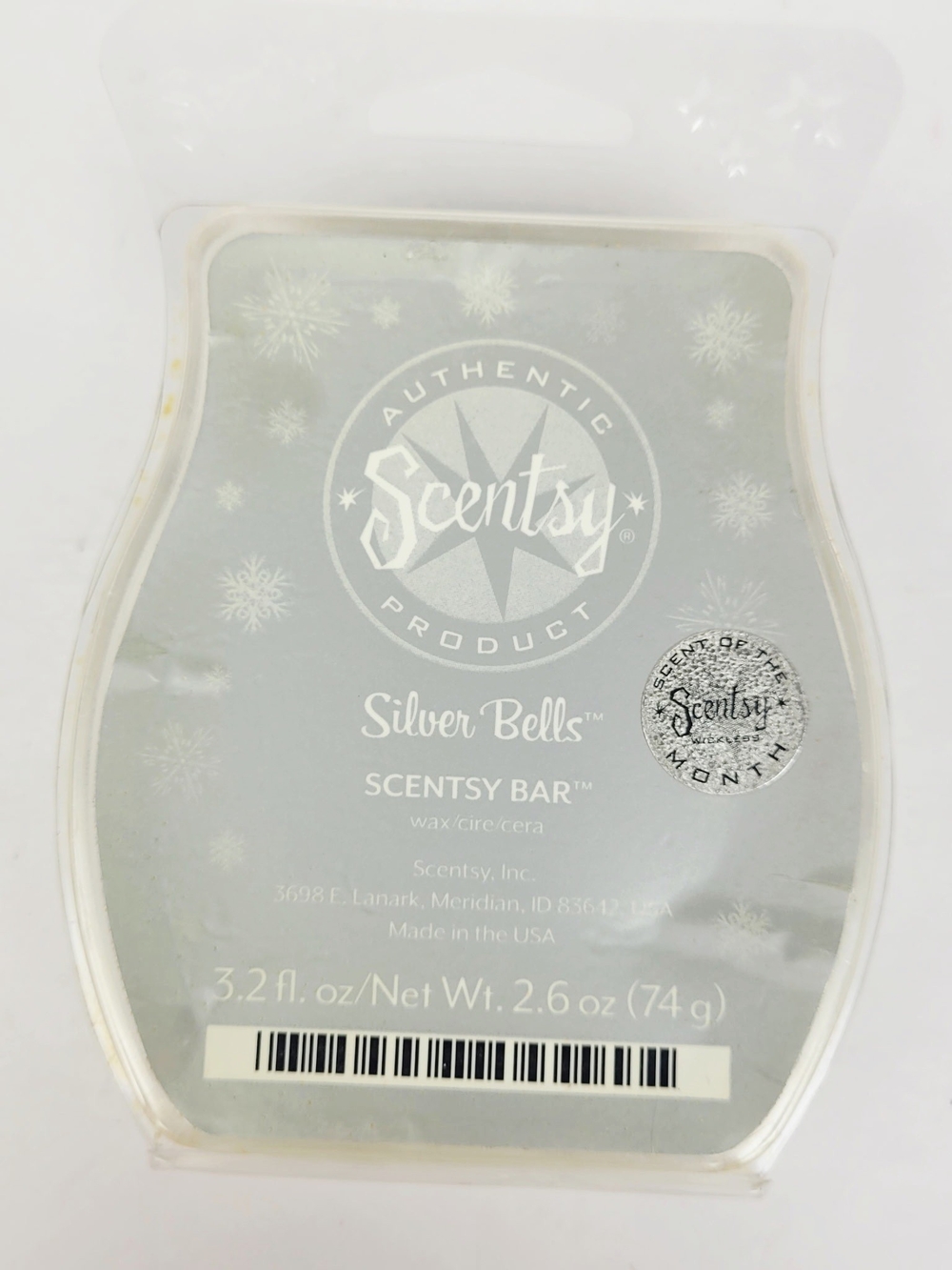Scentsy Wax Bar Silver Bells~3.2 oz